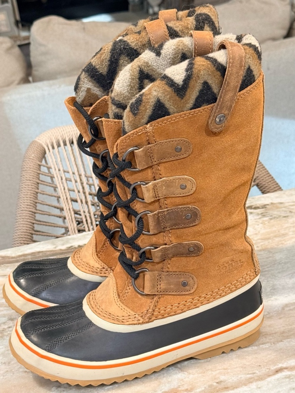 Women’s SOREL Joan of Arctic knit II waterproof winter boots- Size 7 - Picture 4 of 8